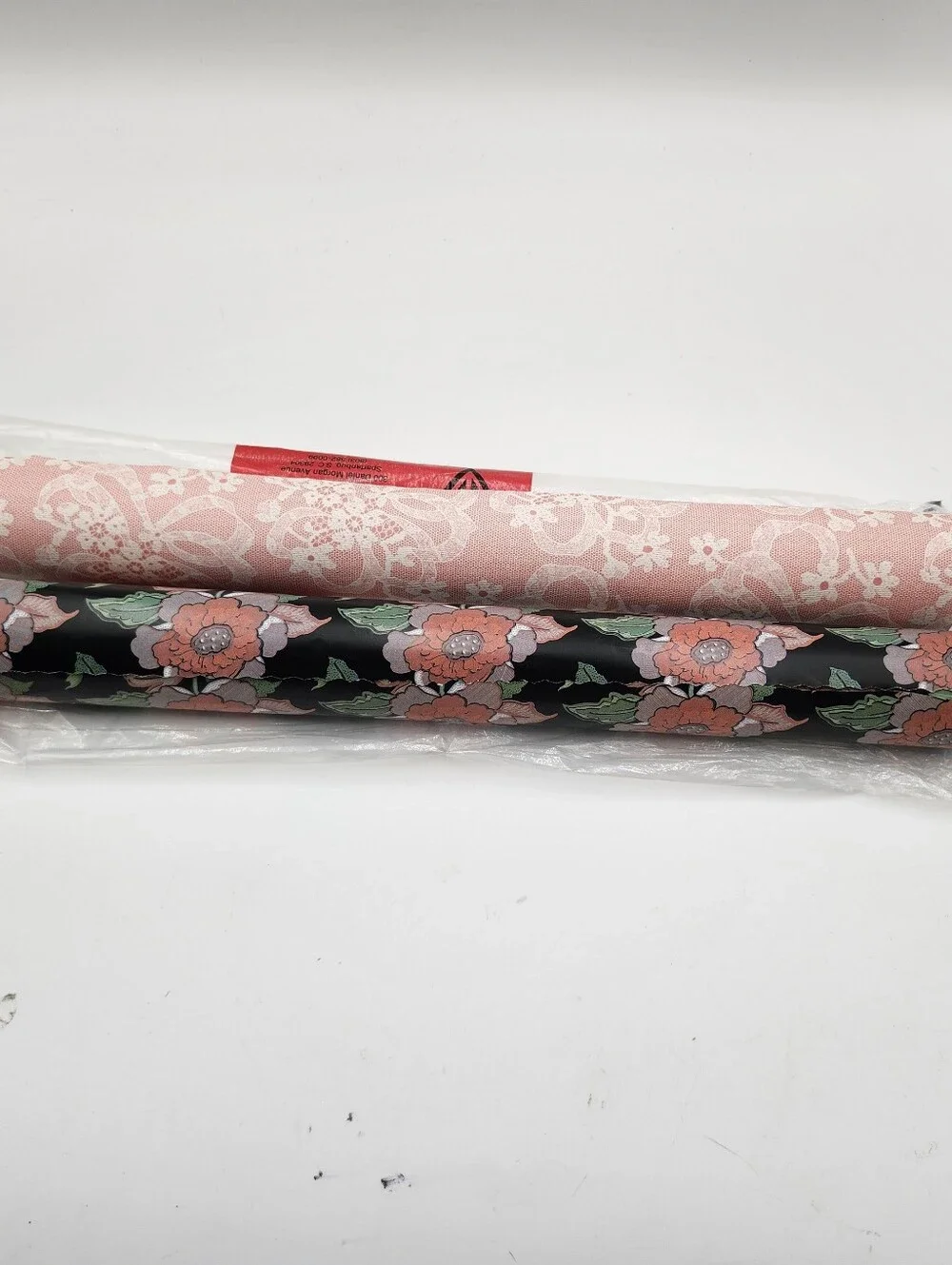 Vintage Premium  Sally Foster Pink Lace Black Floral Wrapping Paper NoS